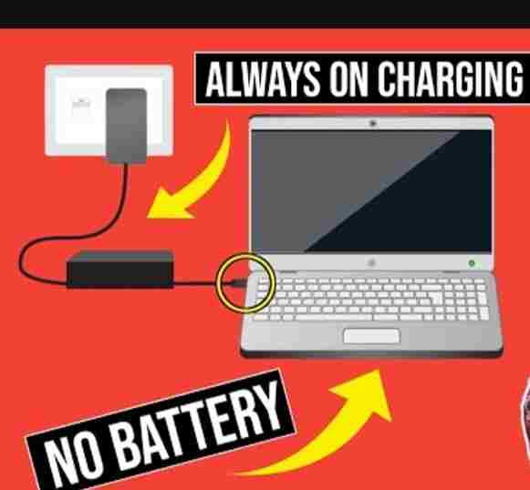 Using laptop without battery, run only on charger